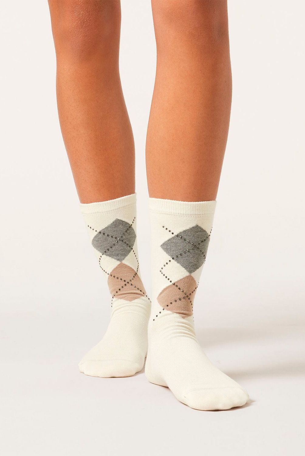 CALZEDONIA - Calcetines Algodón Rombos Mujer Calzedonia