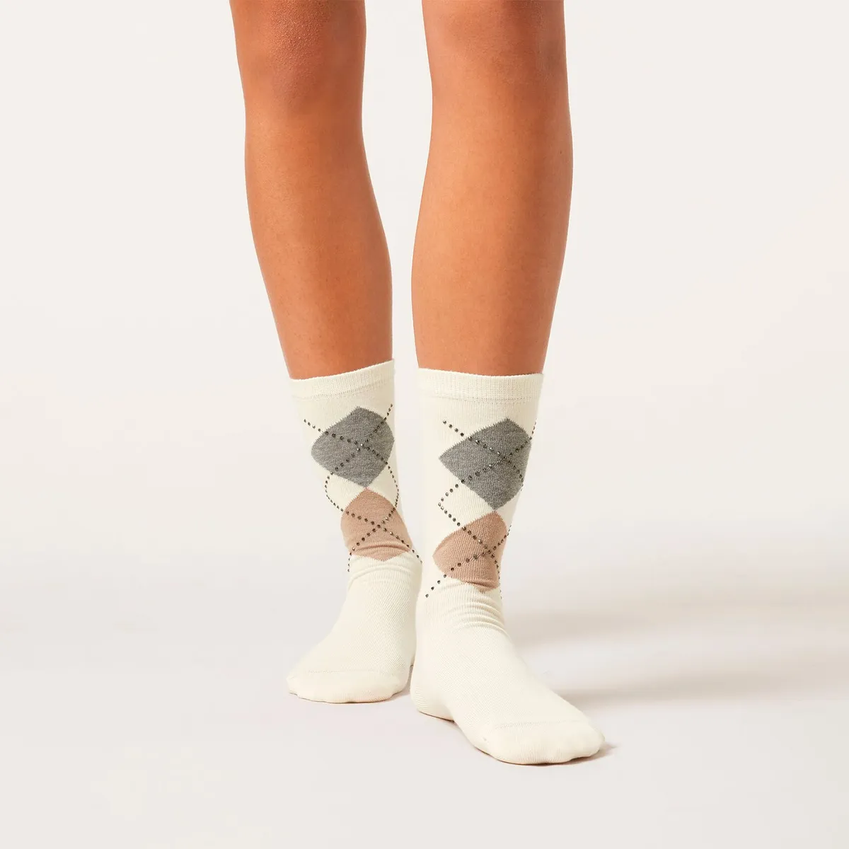 CALZEDONIA - Calcetines Algodón Rombos Mujer Calzedonia