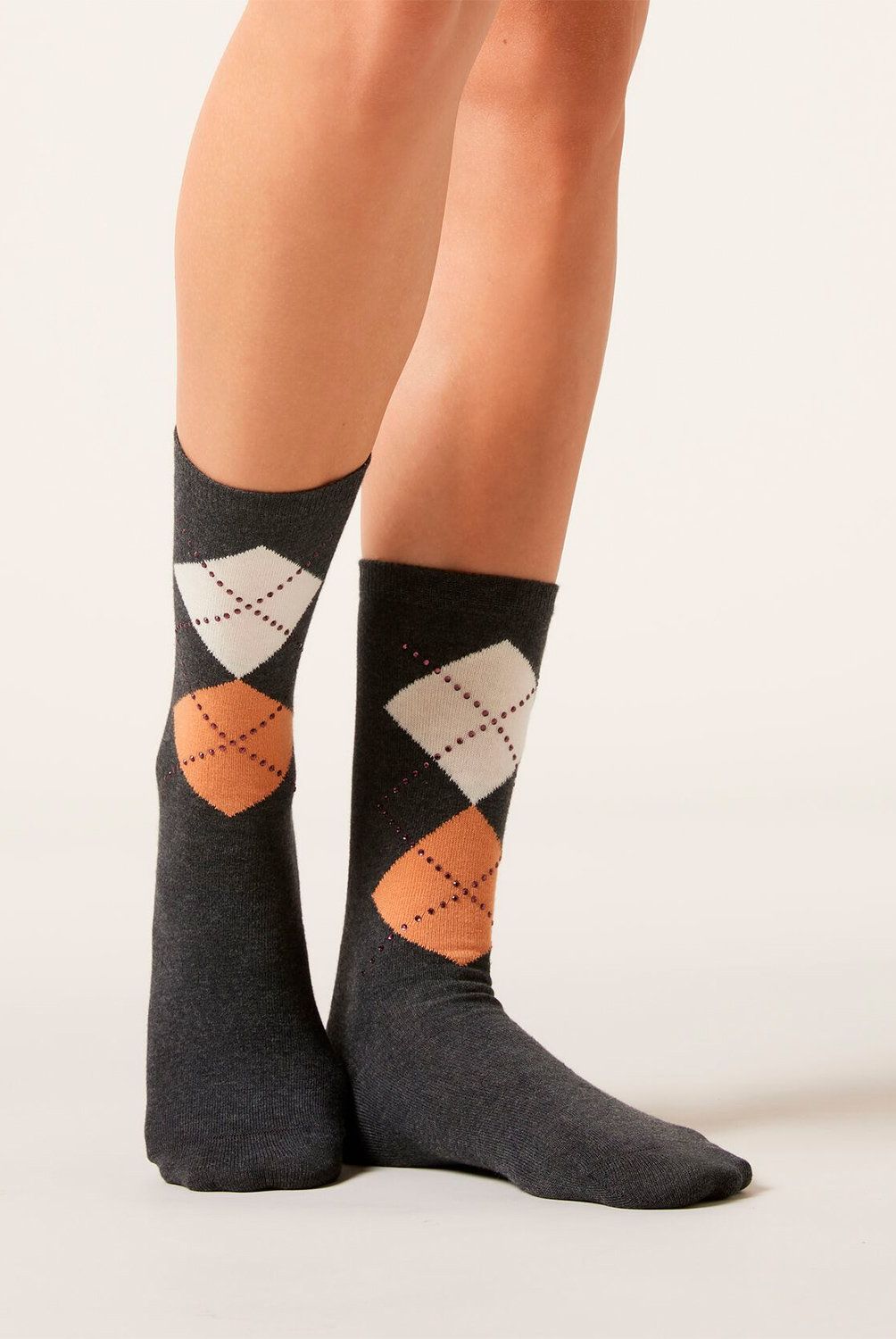 CALZEDONIA - Calcetines Algodón Rombos Mujer Calzedonia