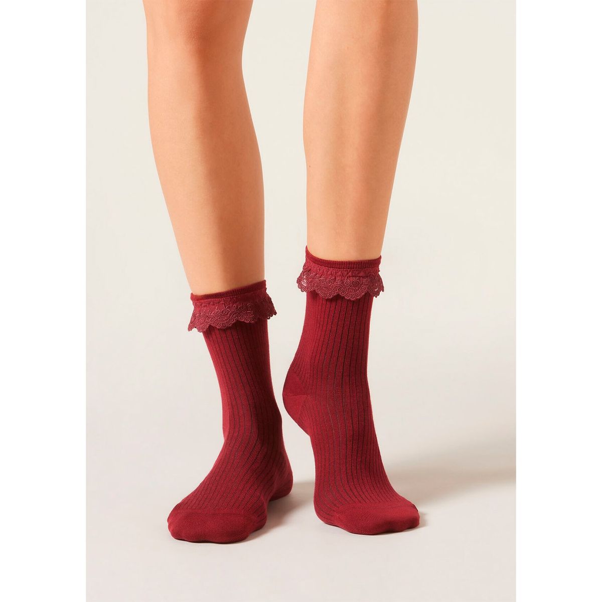 CALZEDONIA - Calcetines Algodón Canale Y Volantes Mujer Calzedonia