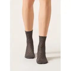 CALZEDONIA - Calcetines Algodón Calados Mujer
