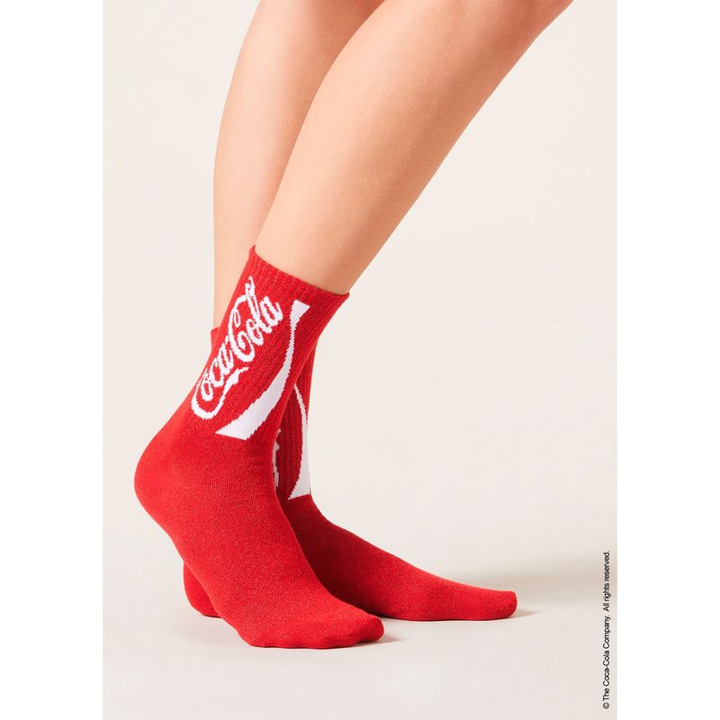 CALZEDONIA - Calcetines Algodón Coca Cola Con Glitter Mujer Calzedonia