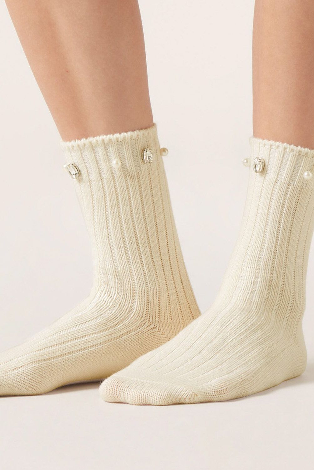 CALZEDONIA - Calcetines Con Cashmere Con Aplicaciones Mujer Calzedonia