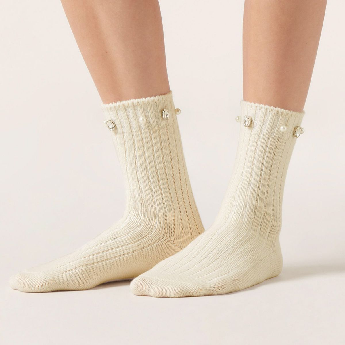 CALZEDONIA - Calcetines Con Cashmere Con Aplicaciones Mujer Calzedonia