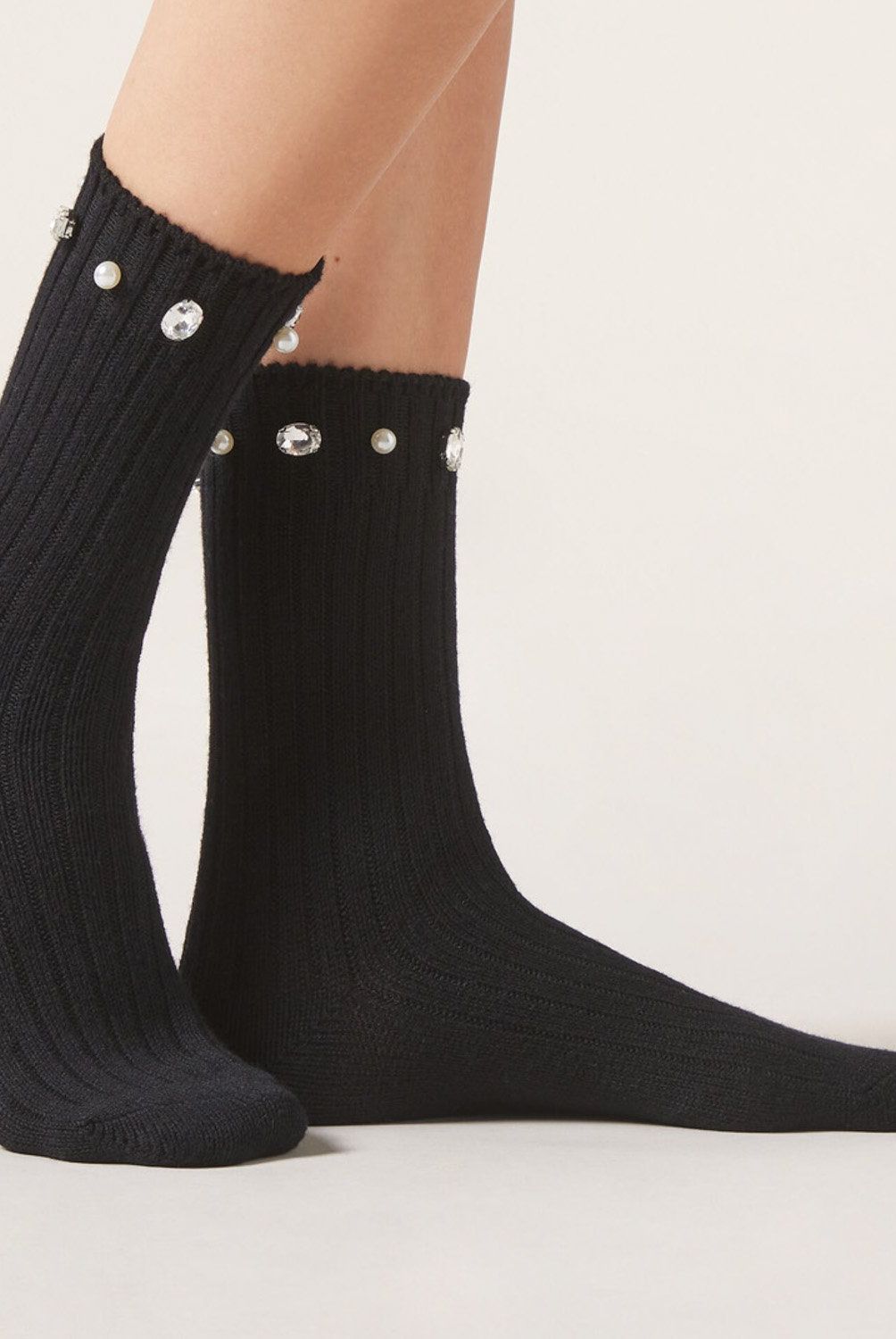 CALZEDONIA - Calcetines Con Cashmere Con Aplicaciones Mujer Calzedonia