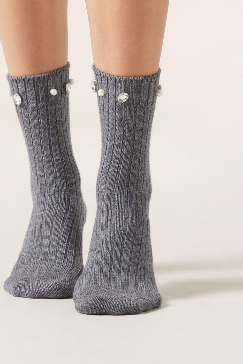 CALZEDONIA - Calcetines Con Cashmere Con Aplicaciones Mujer Calzedonia