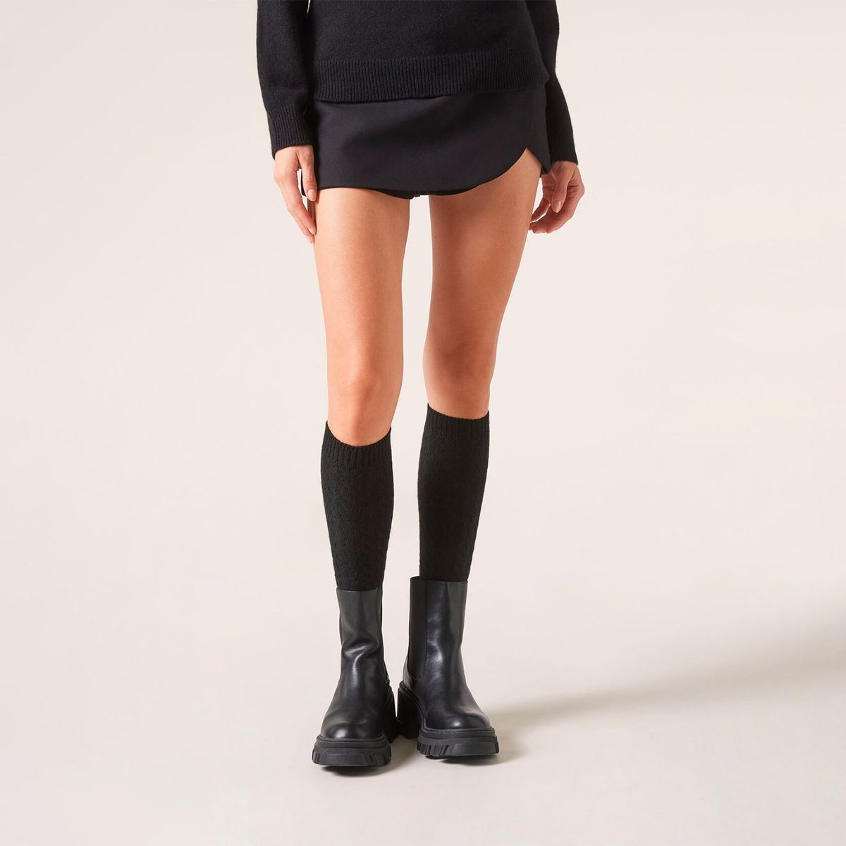 CALZEDONIA - Calcetines Largo Lana Espiga Mujer Calzedonia