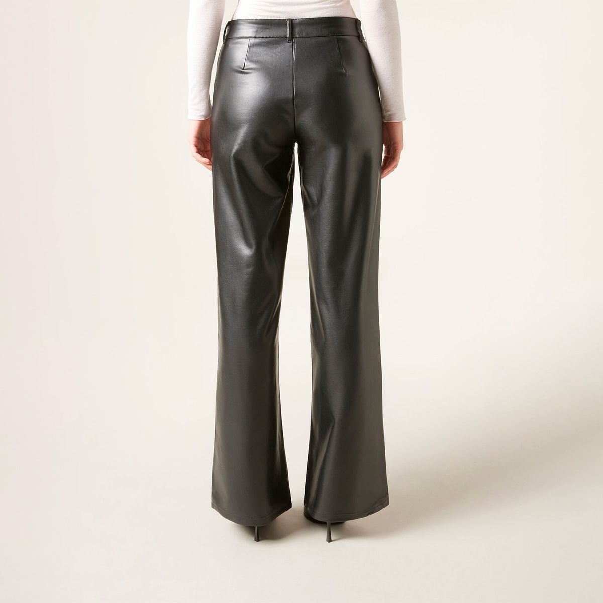 CALZEDONIA - Pantalón Recto Efecto Piel con Pinzas Mujer Calzedonia