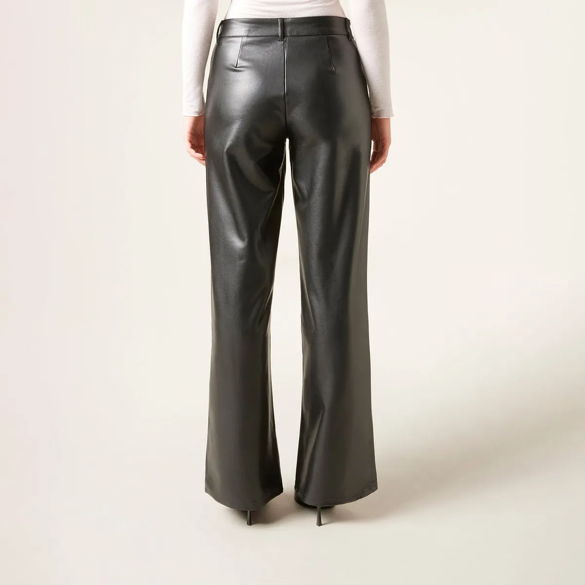 CALZEDONIA - Pantalón Recto Efecto Piel con Pinzas Mujer Calzedonia