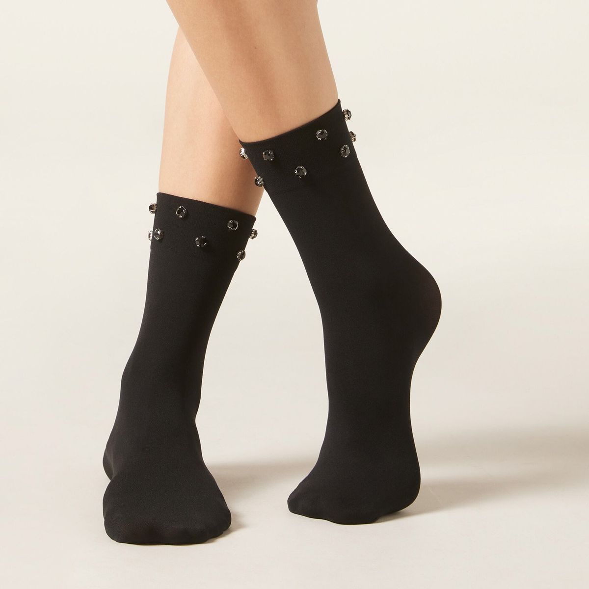 CALZEDONIA - Calcetines Cortos Lycra Con Pedreria Mujer Calzedonia