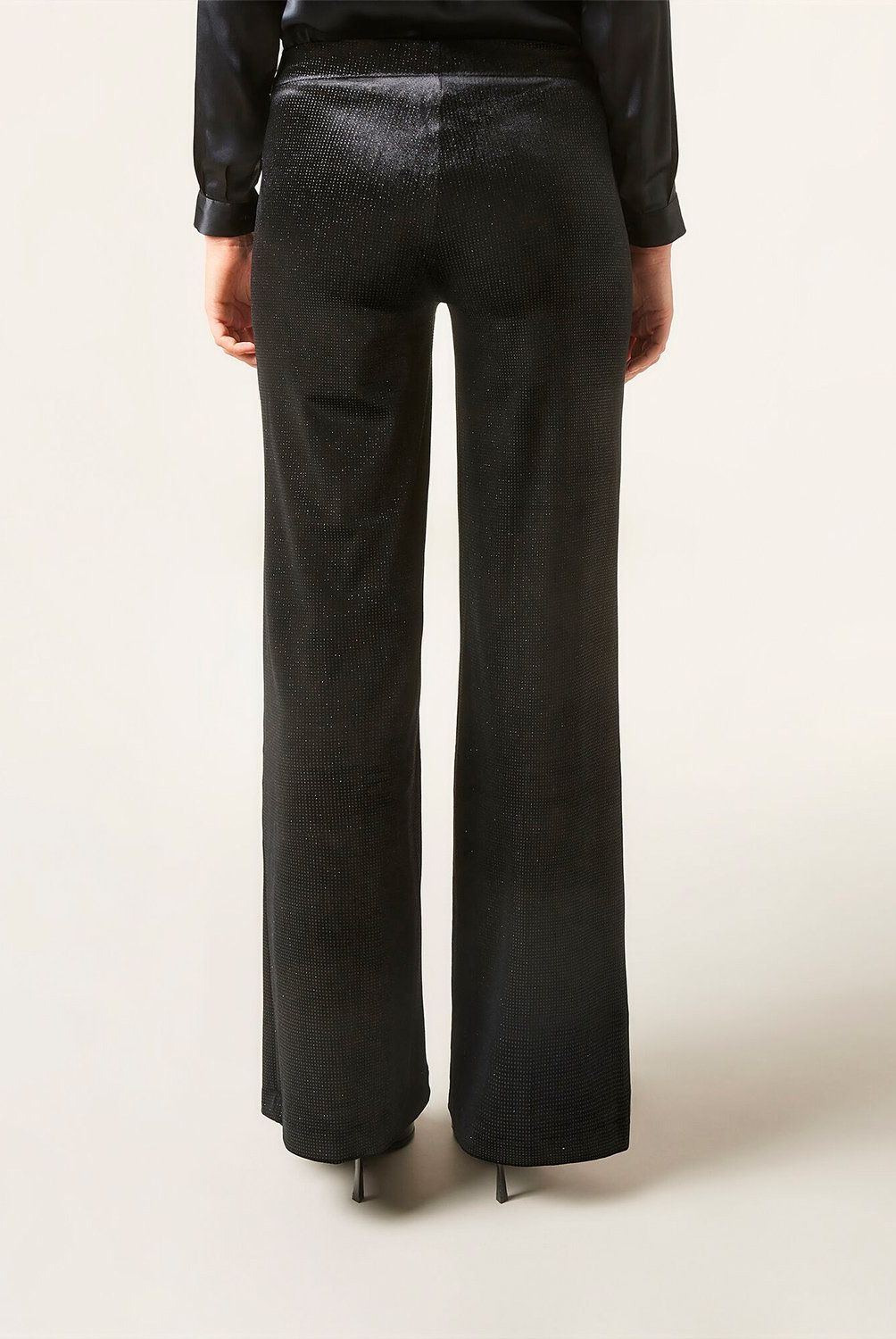 CALZEDONIA - Pantalón Palazzo Terciopelo con Strass Mujer Calzedonia