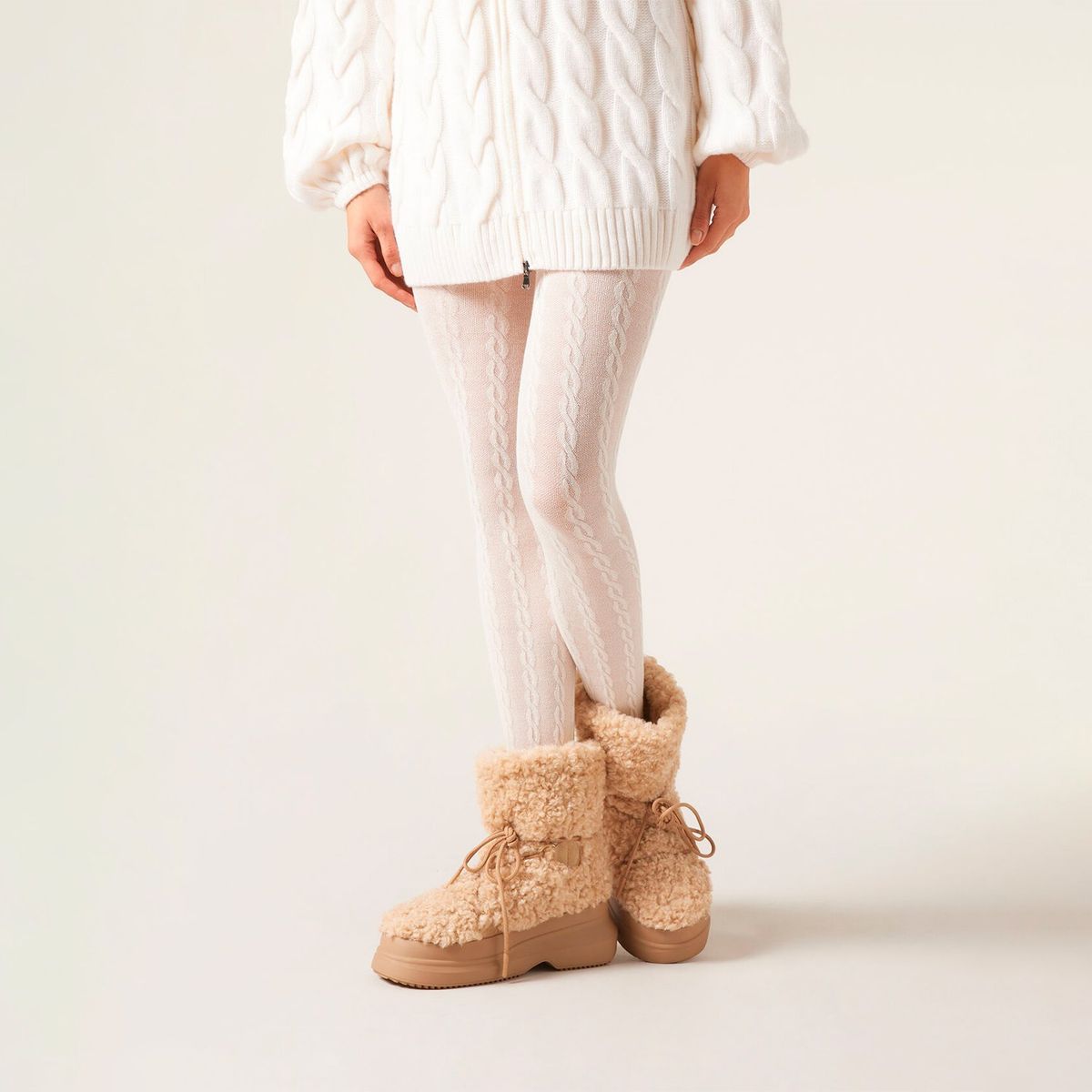 CALZEDONIA - Panty Con Cashmere Con Trenzado Mujer Calzedonia