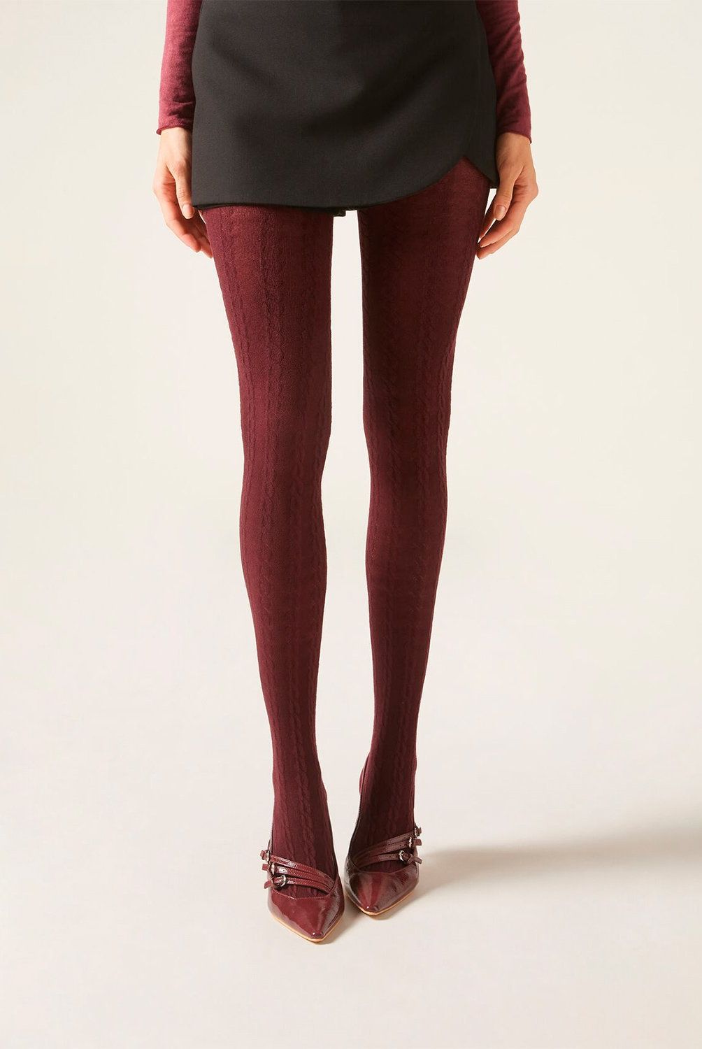 CALZEDONIA - Panty Con Cashmere Con Trenzado Mujer Calzedonia