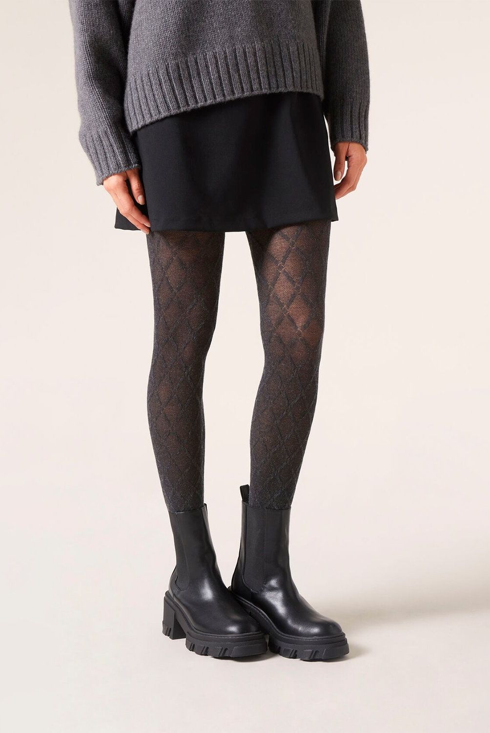 CALZEDONIA - Panty Con Cashmere Rombos Mujer Calzedonia