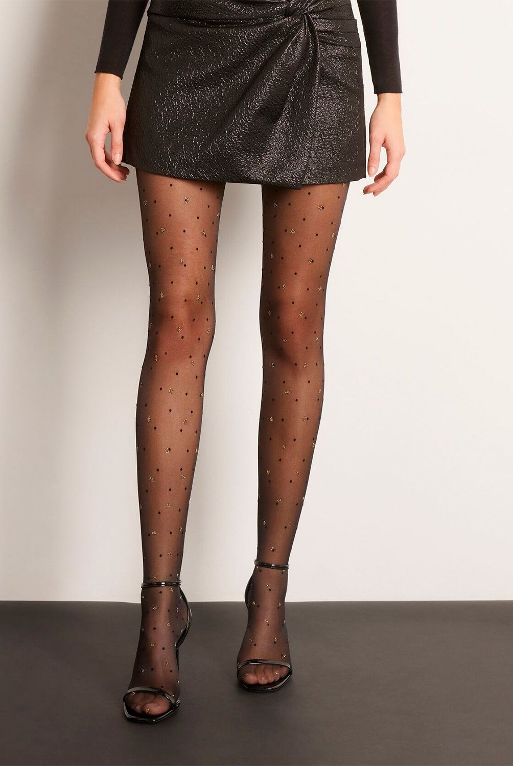 CALZEDONIA - Panty Transparente de 30 Denier Micro Lunares de Glitter Mujer Calzedonia