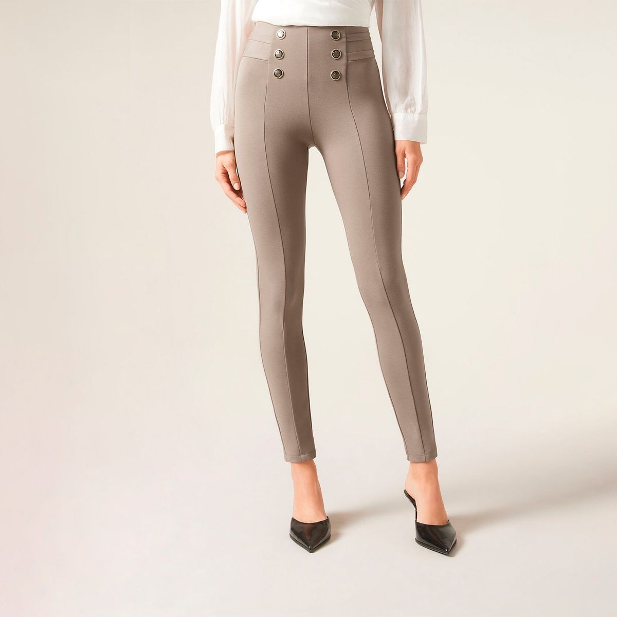 CALZEDONIA - Leggings Skinny con Botones Mujer Calzedonia