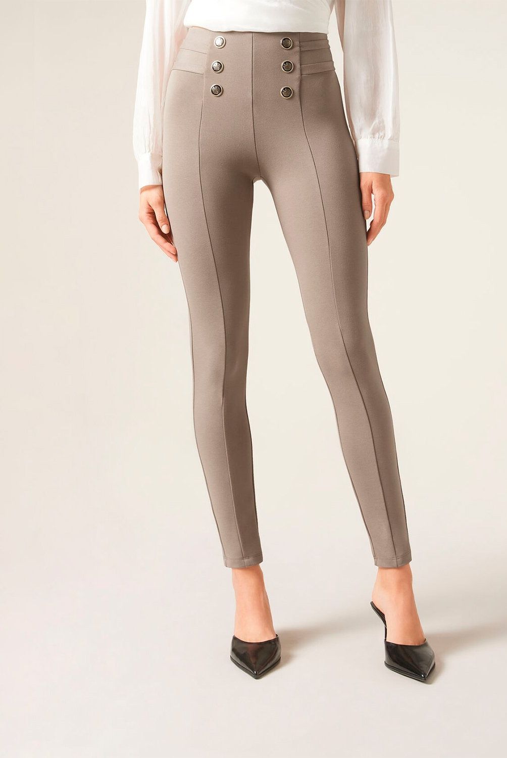 CALZEDONIA - Leggings Skinny con Botones Mujer Calzedonia