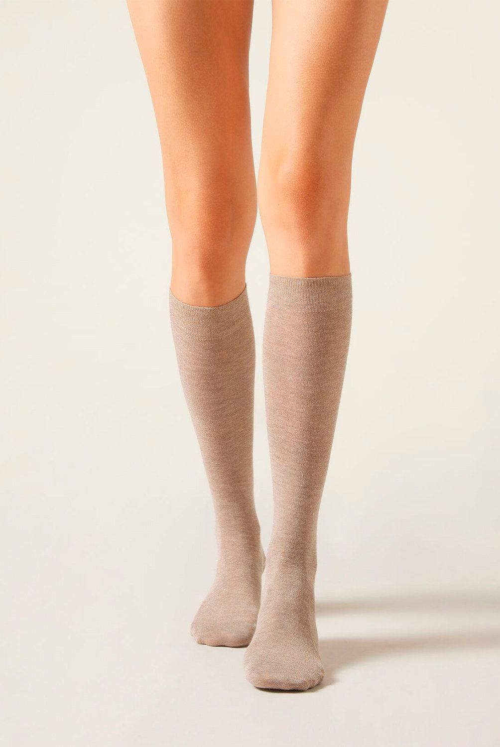 CALZEDONIA - Calcetines Largos Cashmere Con Glitter Mujer Calzedonia