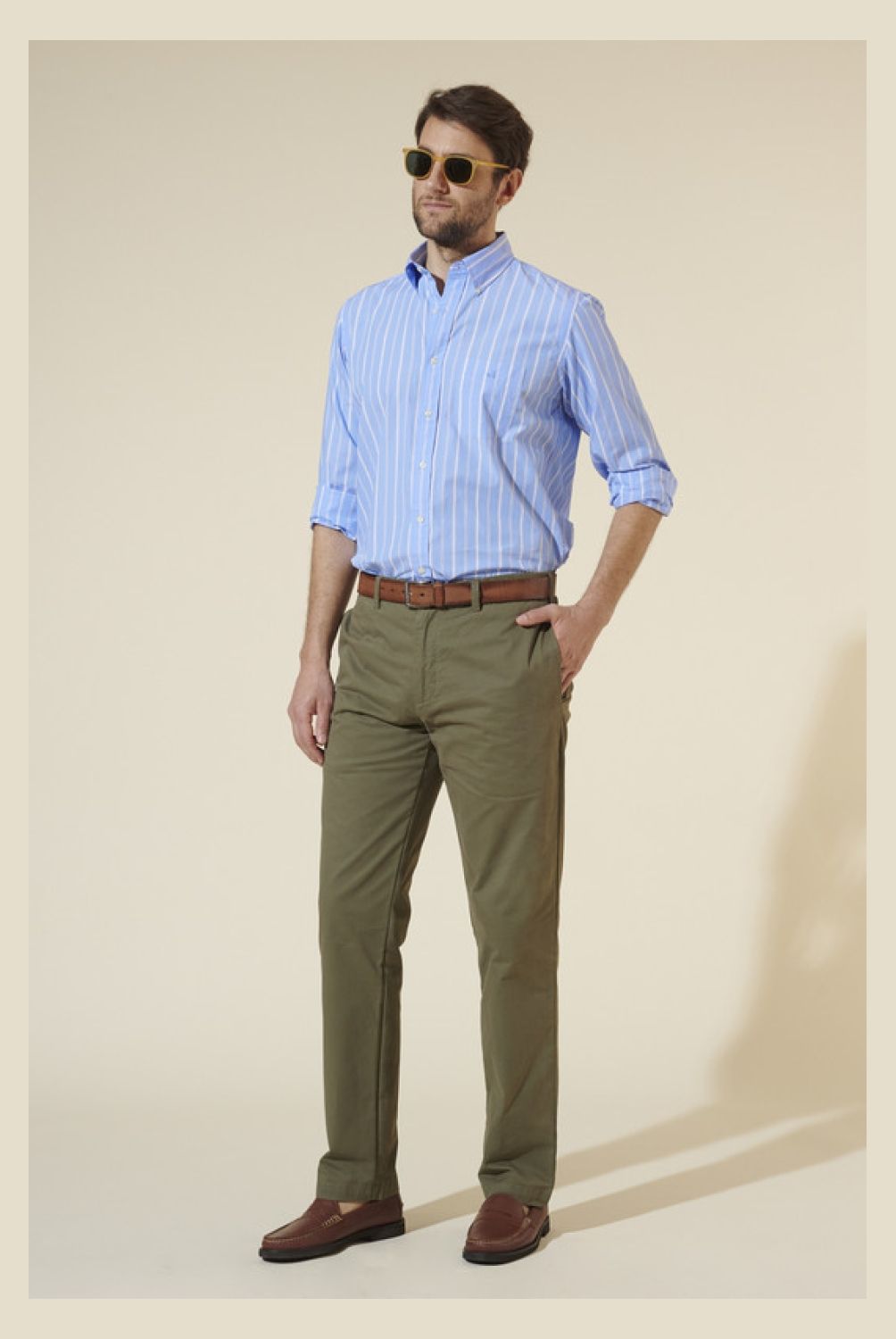 SAVILLE ROW - PANTALON TWILL 50010856 Oliva 30/30