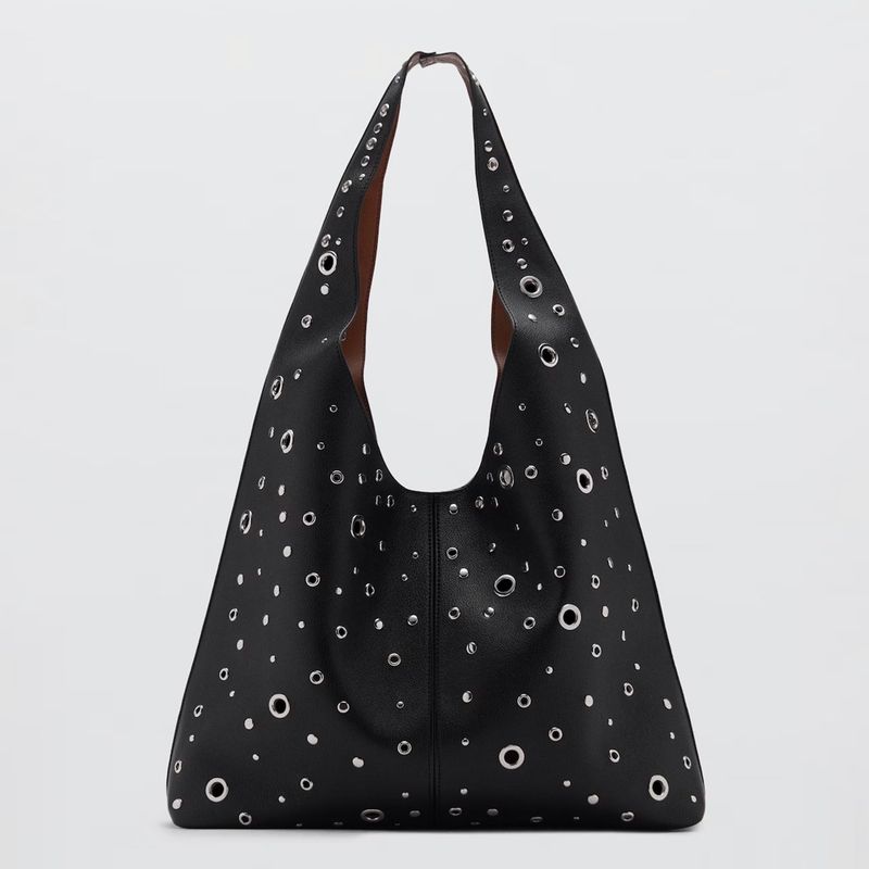 MANGO - Bolso Troquelado Tachuelas Mujer Mango