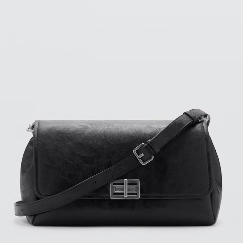 MANGO - Bolso Solapa Cierre Metálico Mujer Mango