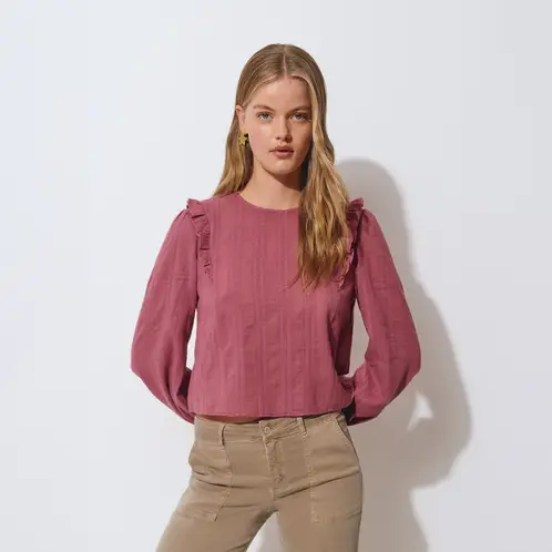 BROWNIE - Blusa Volantes y Botones Mujer