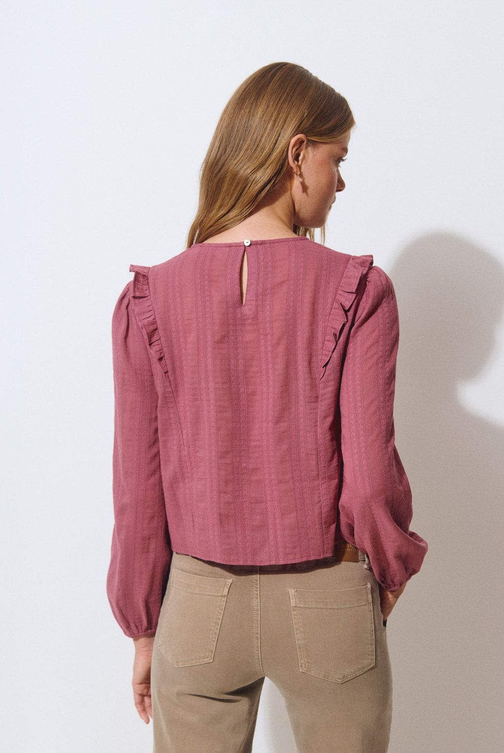 BROWNIE - Blusa Volantes y Botones Mujer Brownie