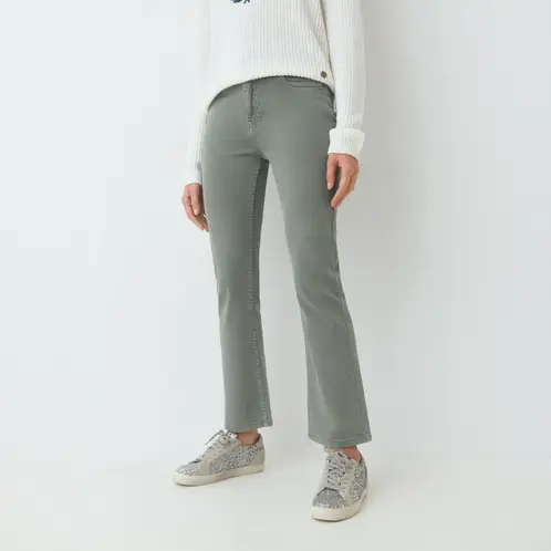 BROWNIE - Pantalón Flare Cropped Botones Mujer