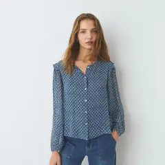 BROWNIE - Blusa Estampada Botones Mujer