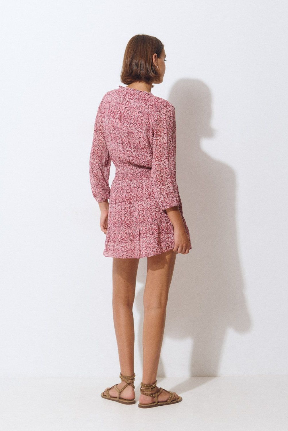 BROWNIE - Vestido Estampado Ikat Smock en Cintura Mujer Brownie