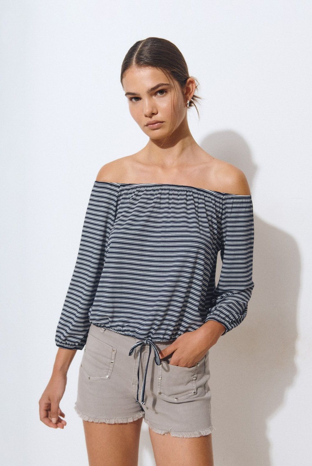 BROWNIE - Polera Offshoulder Raya Mujer Brownie