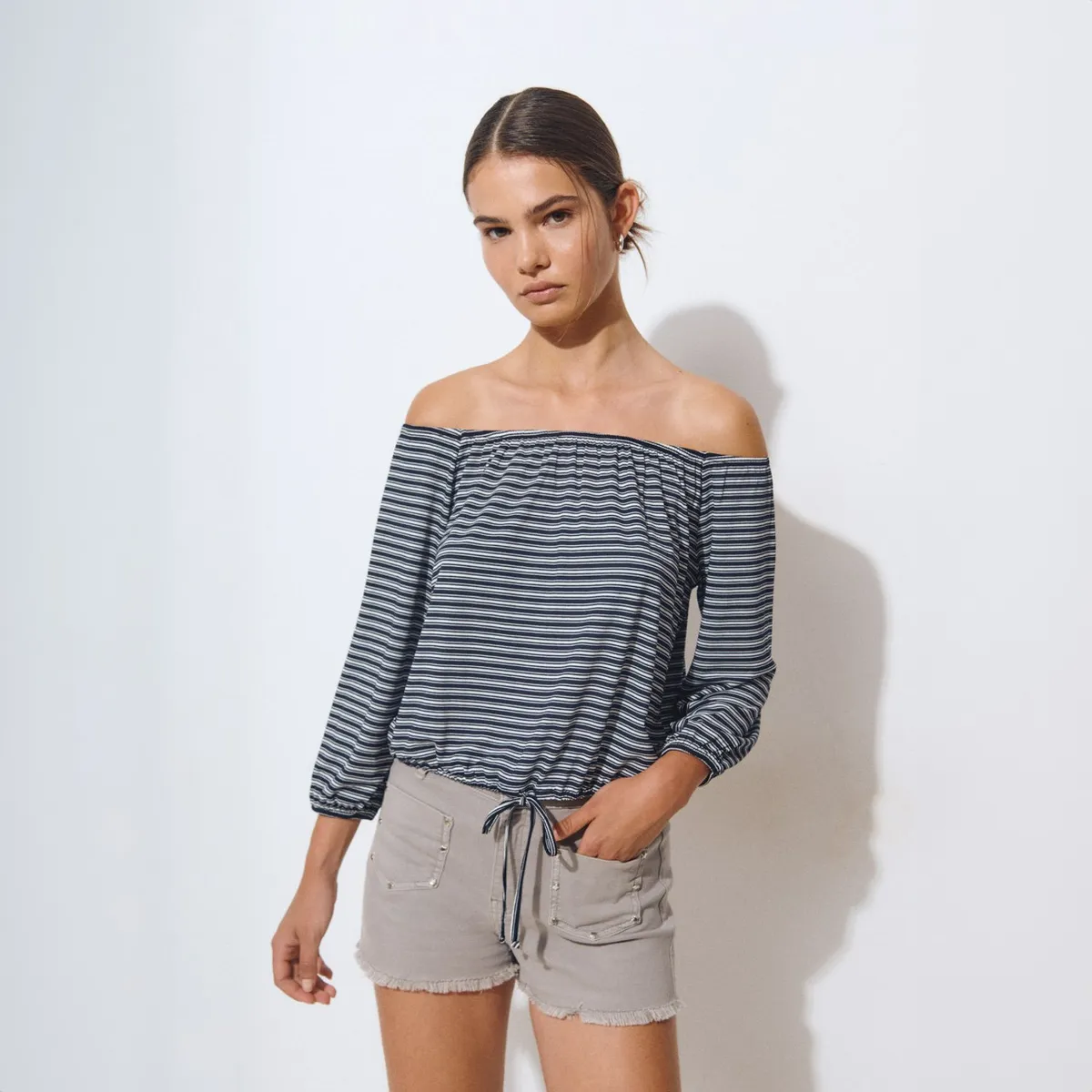 BROWNIE - Polera Offshoulder Raya Mujer Brownie