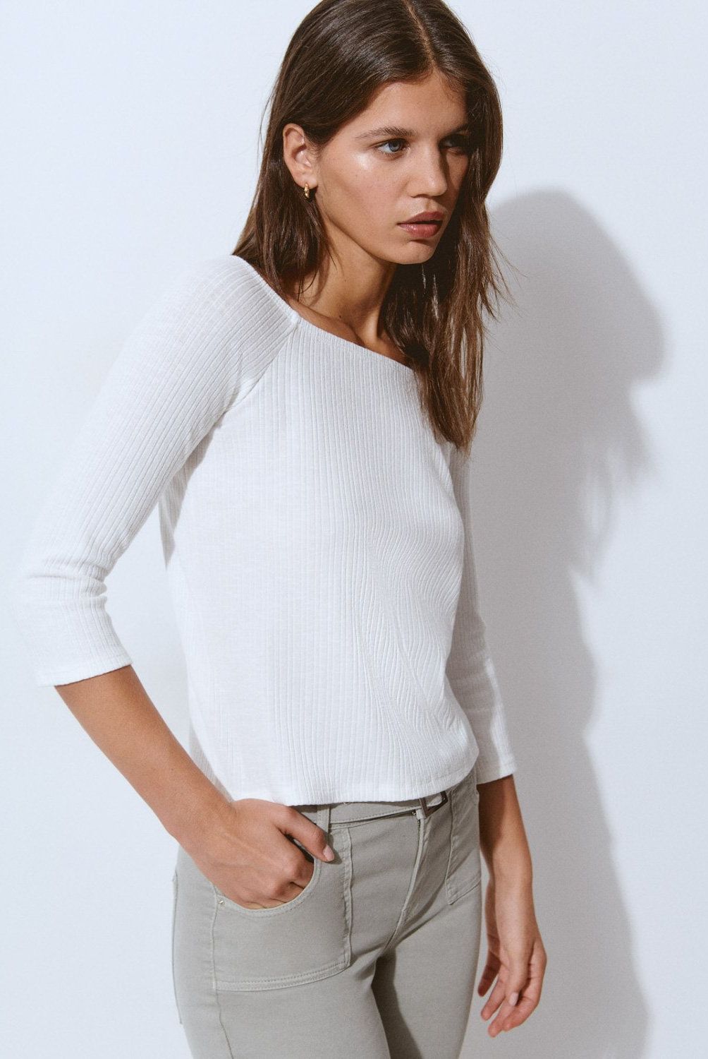 BROWNIE - Polera Combinada Plana Mujer Brownie