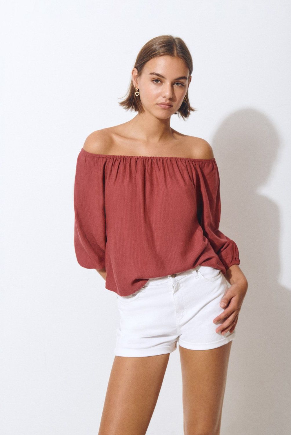 BROWNIE - Blusa Offshoulder Smocks Mujer Brownie