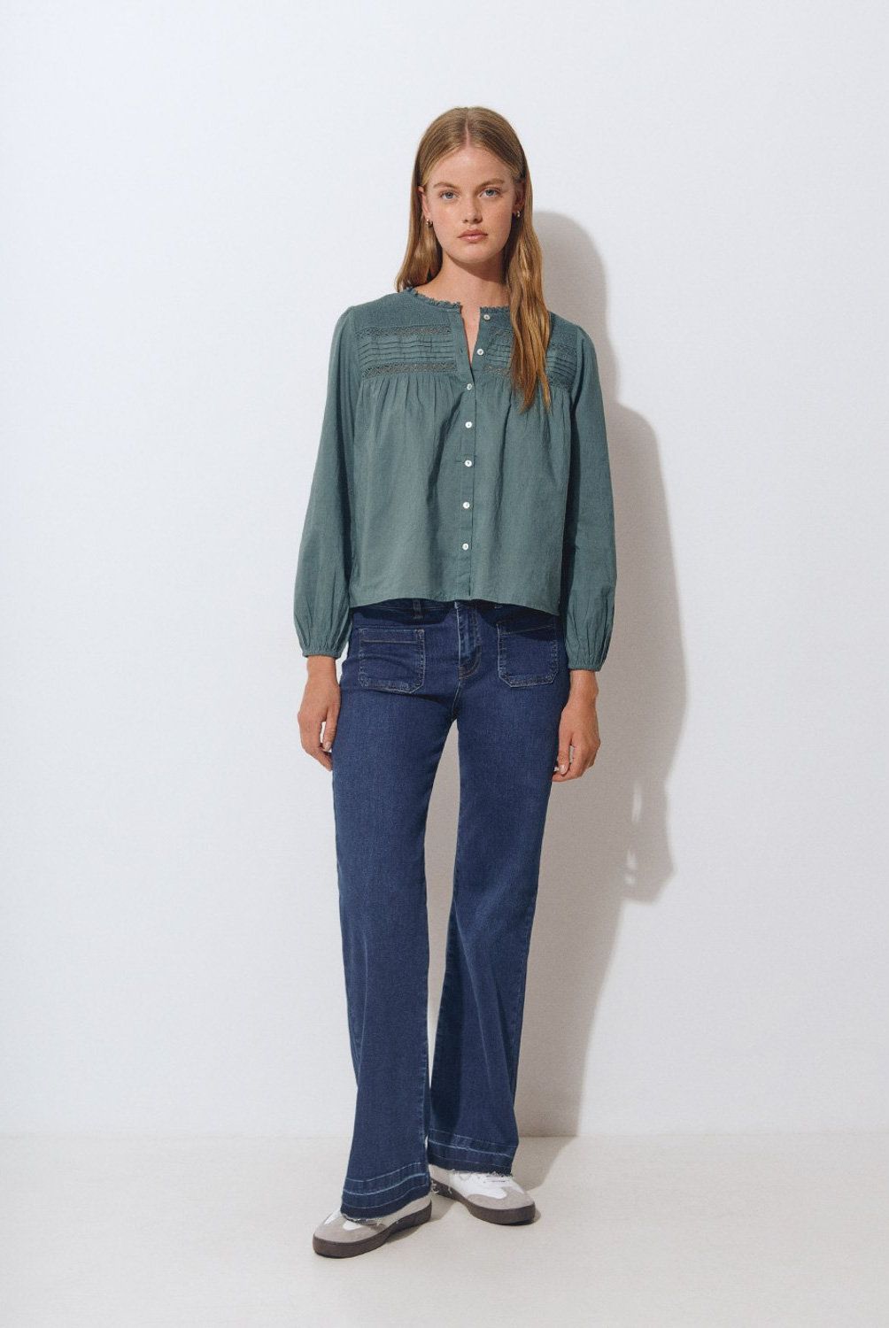 BROWNIE - Jeans Culotte Bajo Desdoblado Mujer Brownie