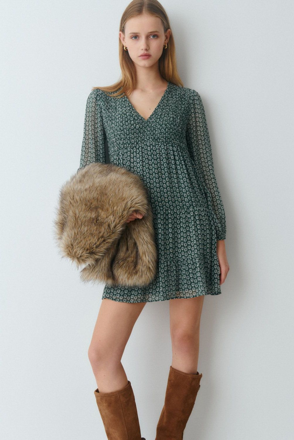 BROWNIE - Vestido Estampado Bicolor Mujer Brownie