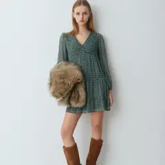 BROWNIE - Vestido Estampado Bicolor Mujer