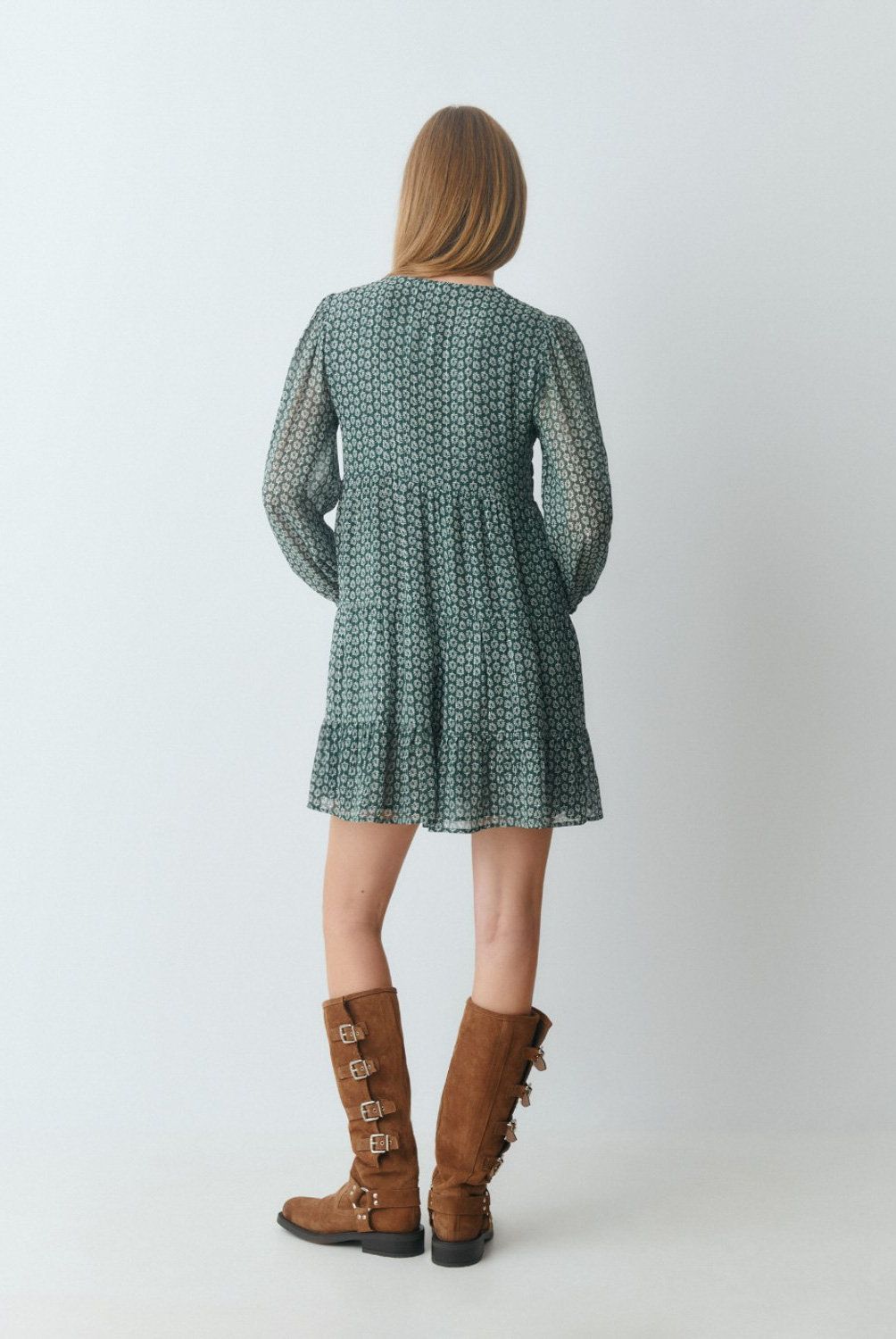 BROWNIE - Vestido Estampado Bicolor Mujer Brownie