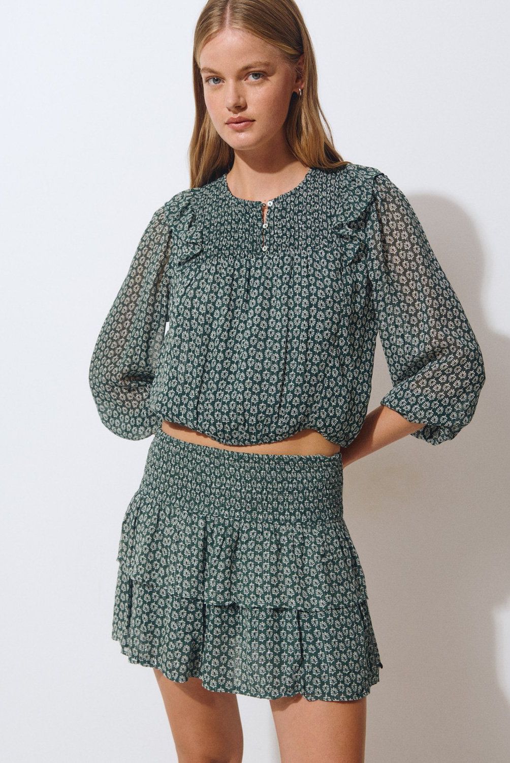 BROWNIE - Blusa Estampado Bicolor Brillo Mujer Brownie