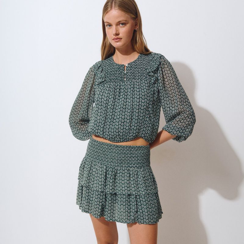 BROWNIE - Blusa Estampado Bicolor Brillo Mujer Brownie