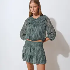 BROWNIE - Blusa Estampado Bicolor Brillo Mujer
