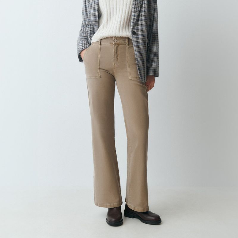 BROWNIE - Pantalón Culotte con Bolsillos Frontales Mujer Brownie