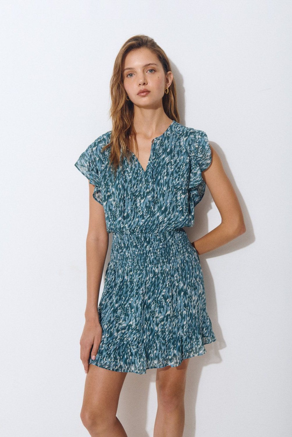 BROWNIE - Vestido Smock Cintura Estampado Mujer Brownie