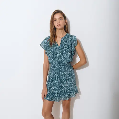 BROWNIE - Vestido Smock Cintura Estampado Mujer