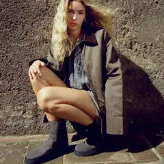 BROWNIE - Chaqueta Encerada Con Chaleco Borrego Mujer