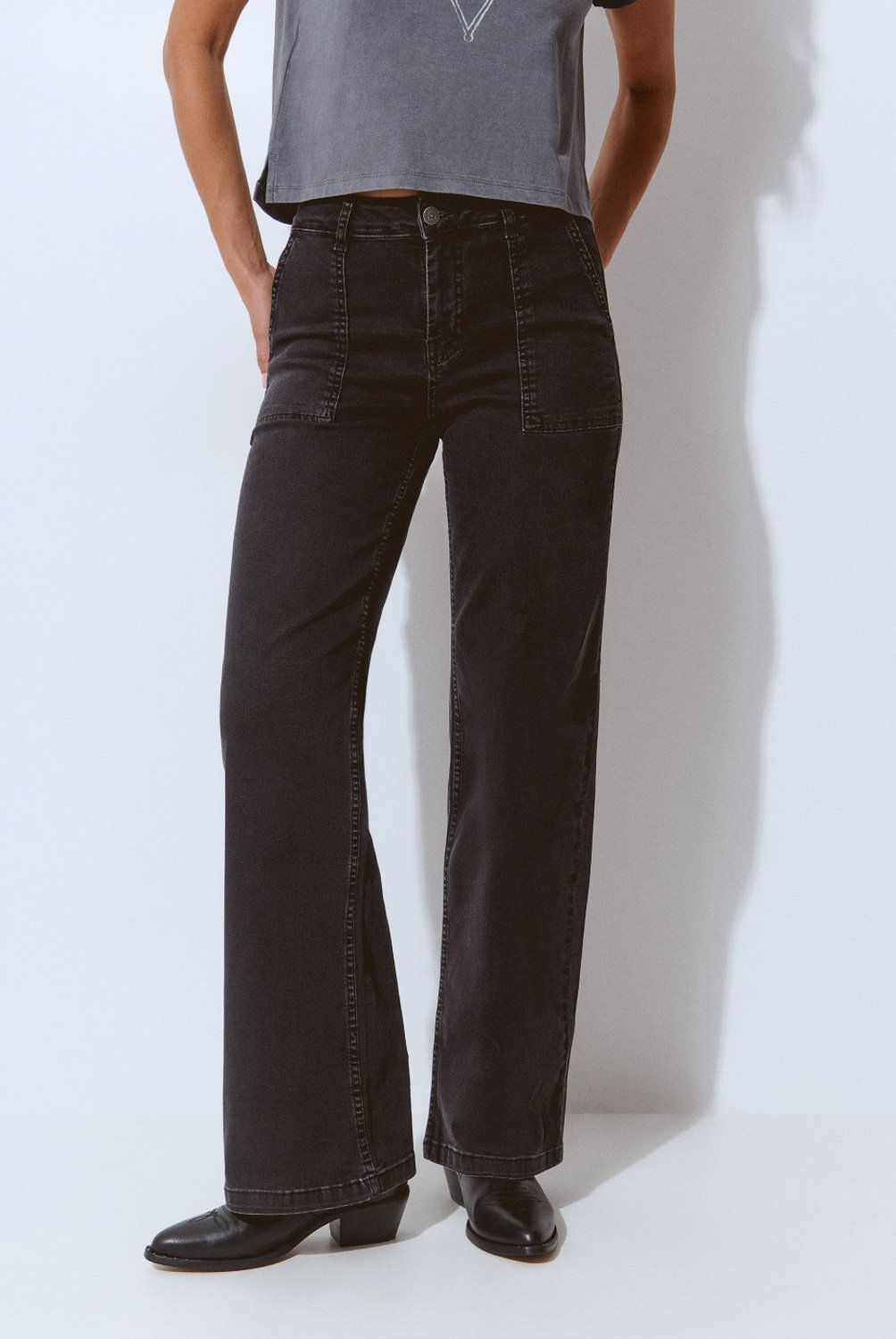 BROWNIE - Jeans Culotte Bolsillo Frontal Mujer Brownie