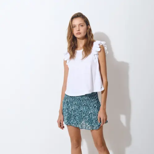 BROWNIE - Falda Mini Smock Estampada Mujer