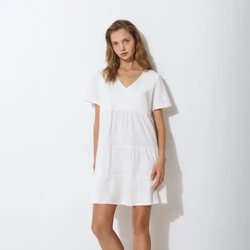 BROWNIE - Vestido Manga Corta Algodón Mujer