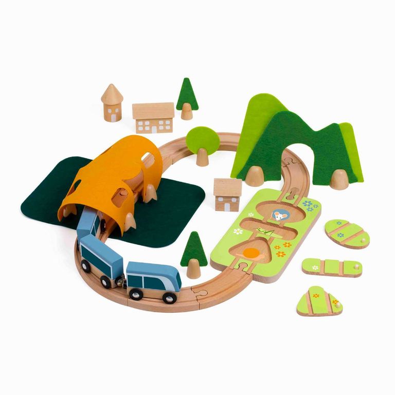 KIDSCOOL Juego Didactico Pista De Tren Feliz