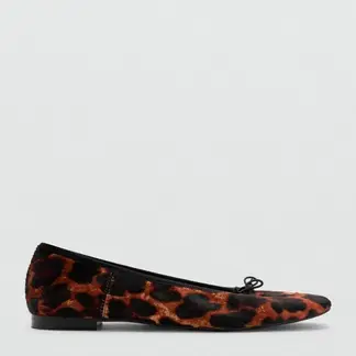 MANGO - Ballerina Mujer Cuero Animal Print